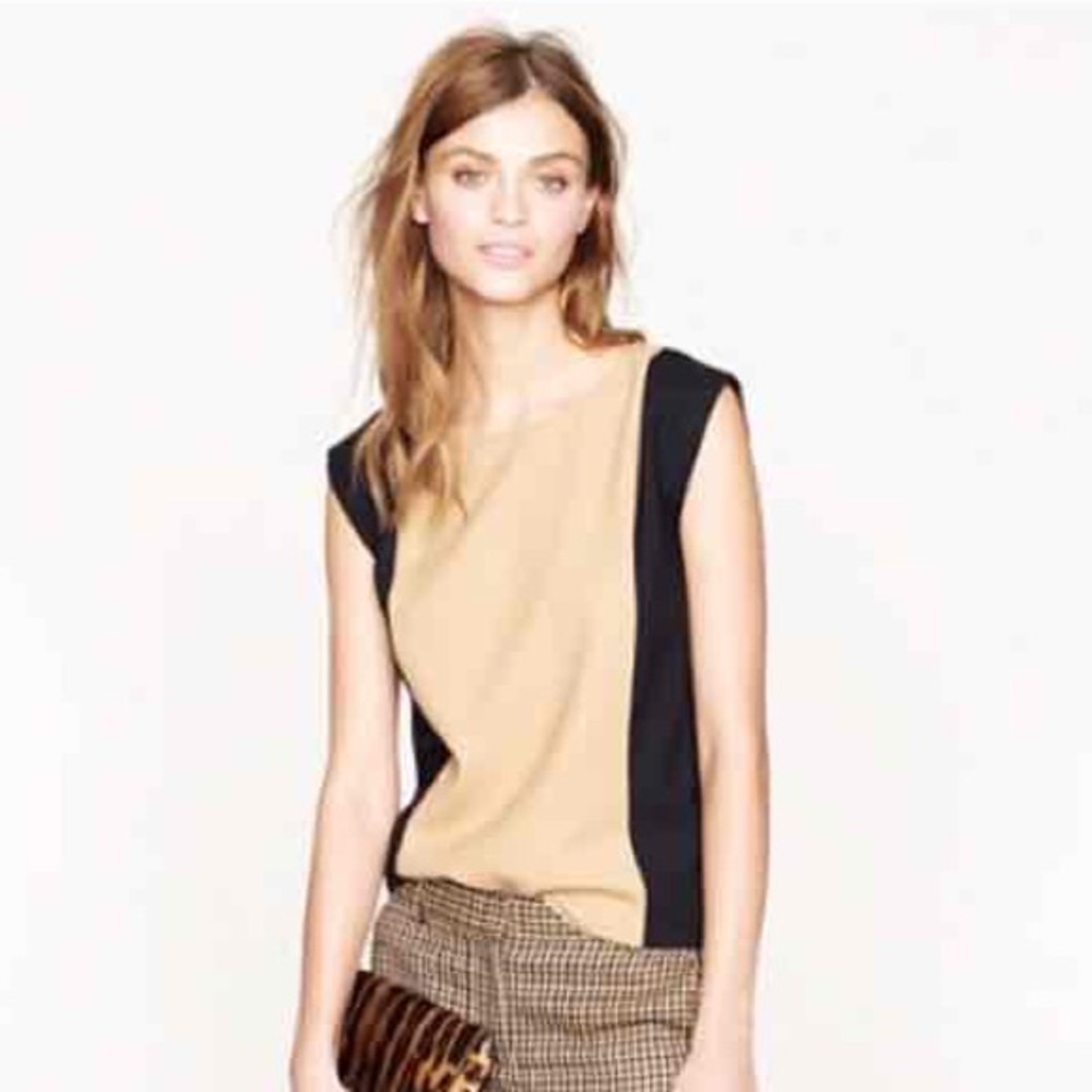 NWT J.Crew Womens Brown Sleeveless Blouse Size 0